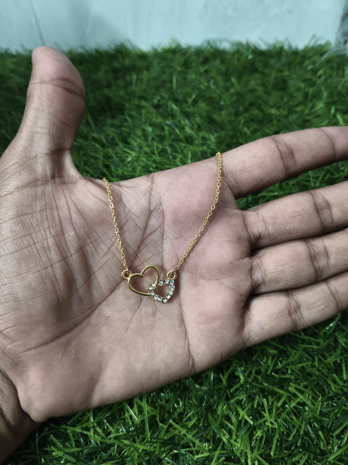Women’s Dual Heart Pendant with Chain | Micro Plated Jewelry | NISHU Superstores