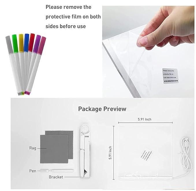 3D LED Light Glass Acrylic Writing Pad – Colorful Night Lamp & Decorative Display | NISHU Superstores