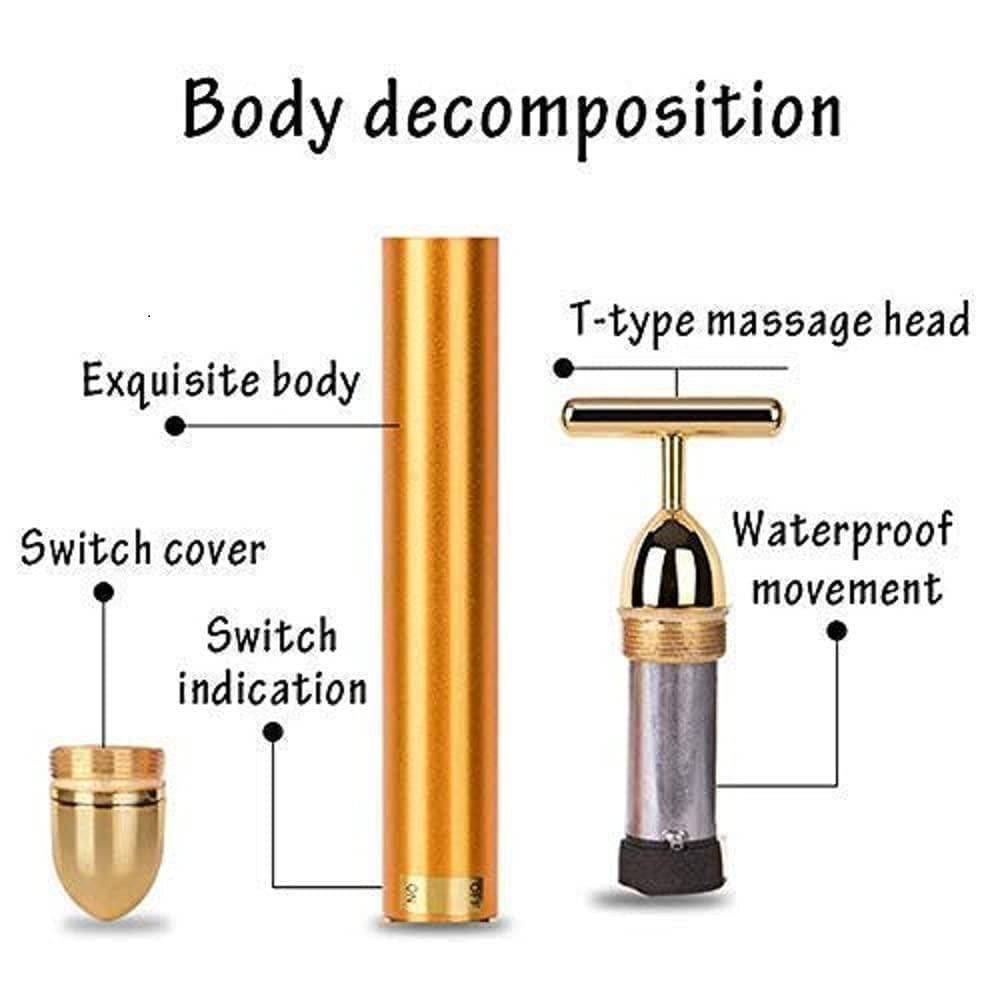 24K Gold Energy Beauty Bar – Electric Facial Massage Roller for Radiant Skin | NISHU Superstores