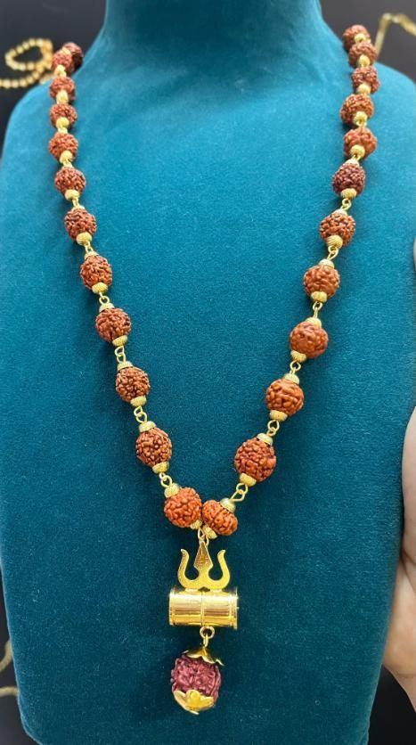 Shiv Trishul Pendant with Rudraksha Chain – Spiritual & Powerful Symbol | NISHU Superstores