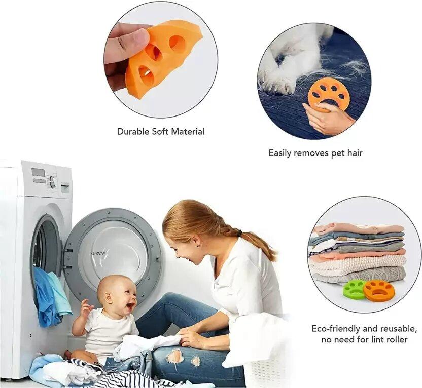 Pet Hair Remover for Laundry Reusable Paw Shaped Balls | NISHU Superstores