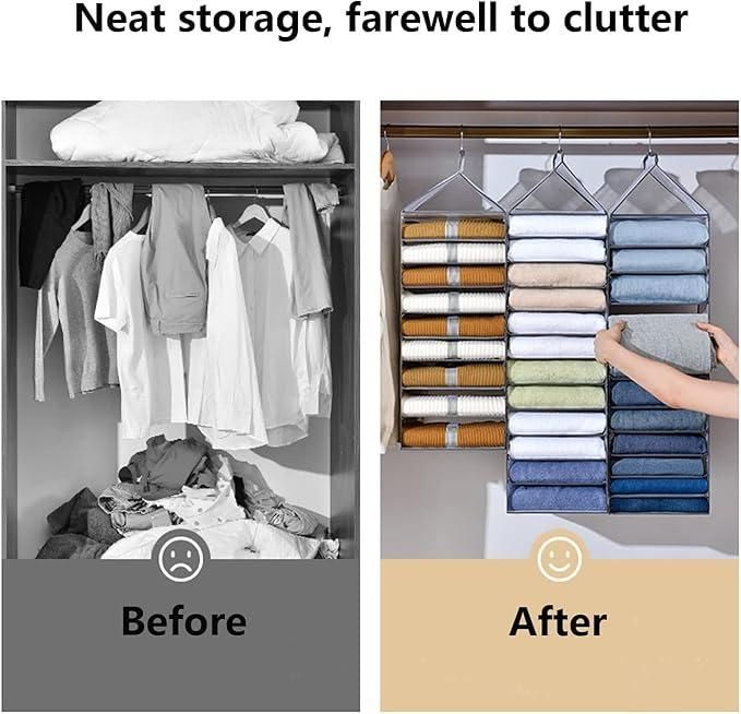 Hanging Closet Foldable Organizer with 6 Slots – Space Saving Storage | NISHU Superstores