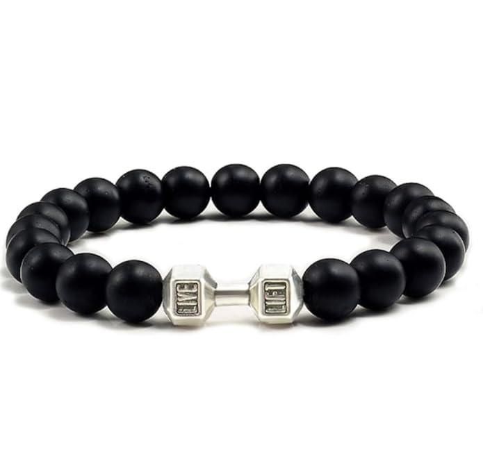 Black Matte Agate Onyx Beads Bracelet (Pack of 2) – Stylish Energy Stones | NISHU Superstores