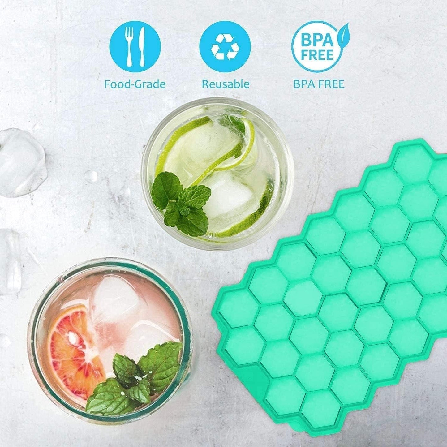 Ice Cube Maker Tray (Pack of 2) – Easy Release & Stackable Design | NISHU Superstores