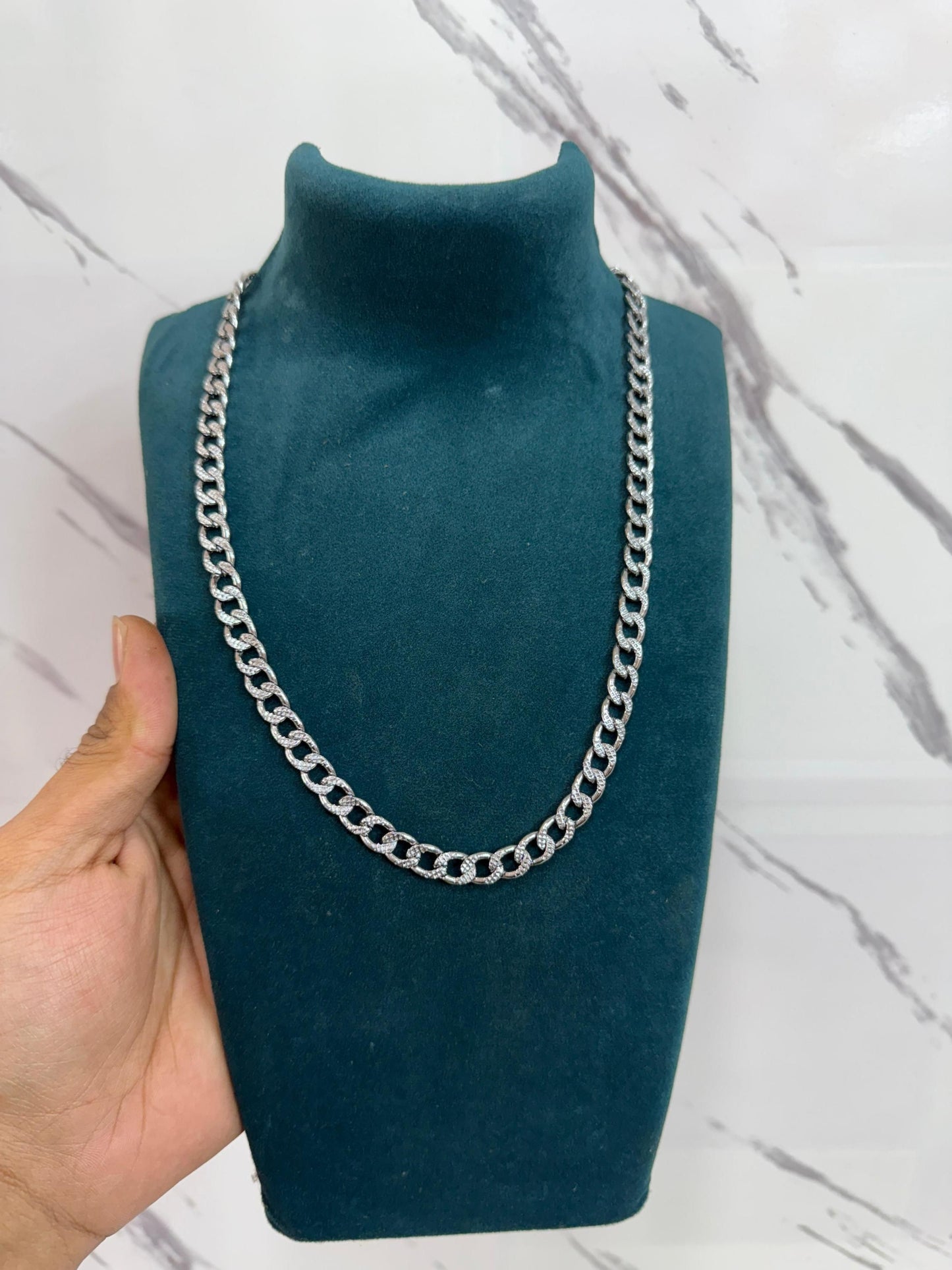 Silver Plated Cuban Style Chain for Men – Thick, Heavy & Bold Look | NISHU Superstores