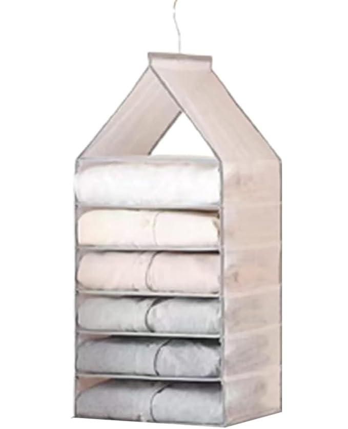 Hanging Closet Foldable Organizer with 6 Slots – Space Saving Storage | NISHU Superstores