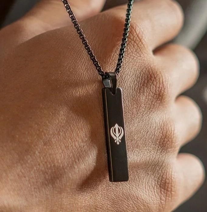 Khanda Spiritual Mini Tag Chain – Sikh Religious Pendant | NISHU Superstores