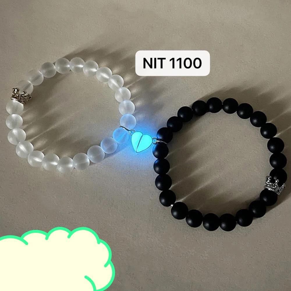 Glow in the Dark Lover Bracelets (2pcs) with BFF Bracelet Pair – Couple & Friendship Set | NISHU Superstores