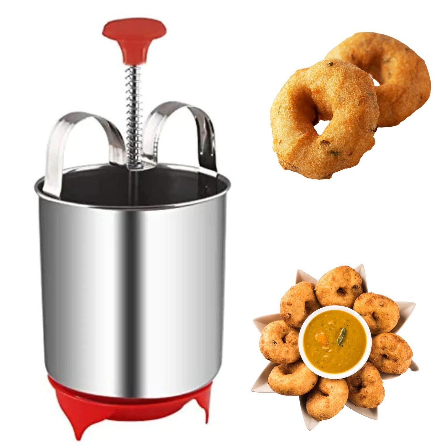 Stainless Steel Medu Vada Maker with Stand – Easy Vada Dispenser Tool | NISHU Superstores