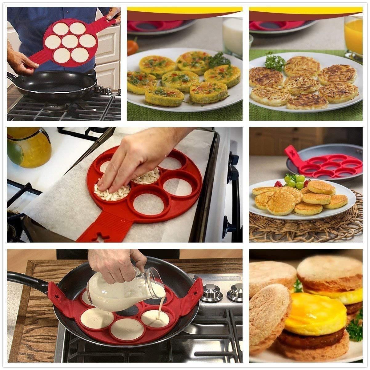Silicone Non-Stick Pancake Maker Molds – Easy Flip Cooking Ring for Perfect Pancakes | NISHU Superstores