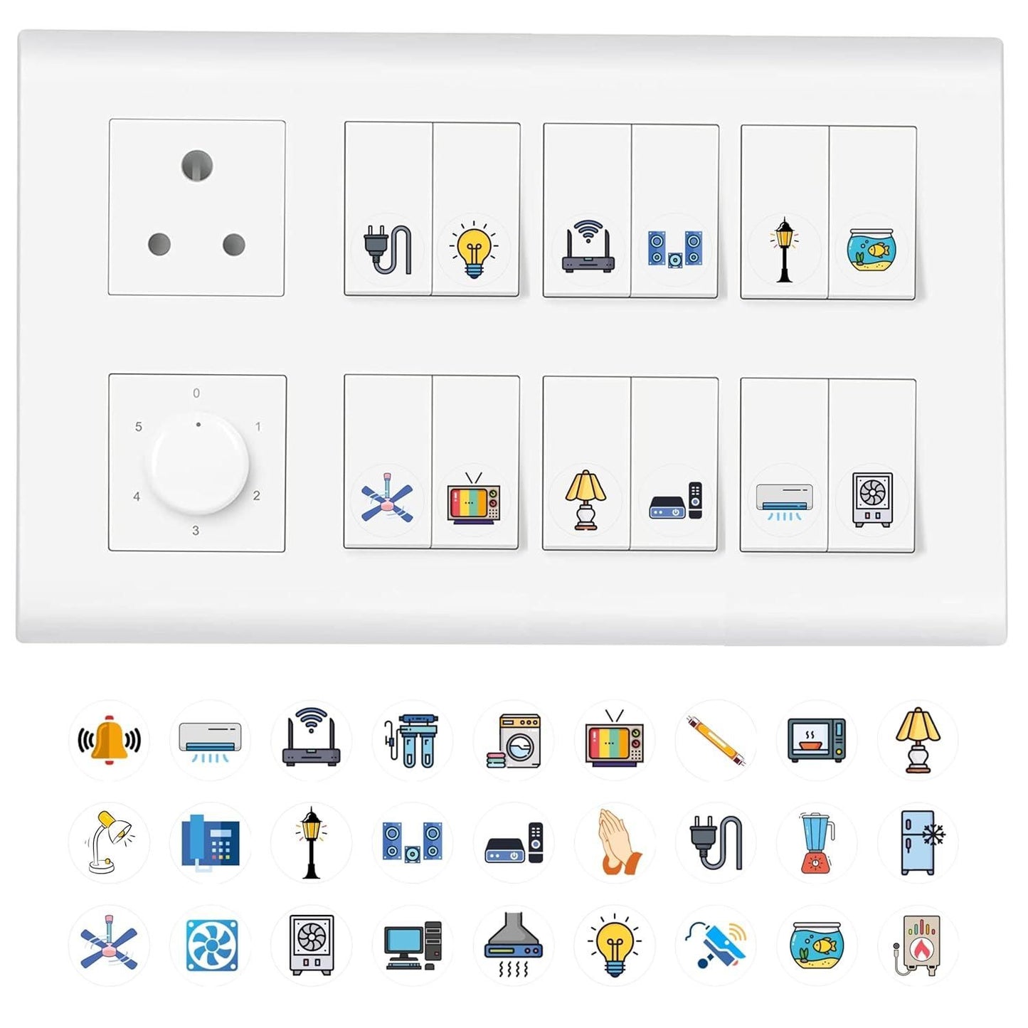 3D Premium Switch Stickers (Set of 149) – Decorative & Waterproof | NISHU Superstores