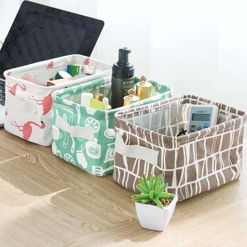 Canvas Fabric Storage Basket with Handle – Foldable & Stylish Organizer | NISHU Superstores