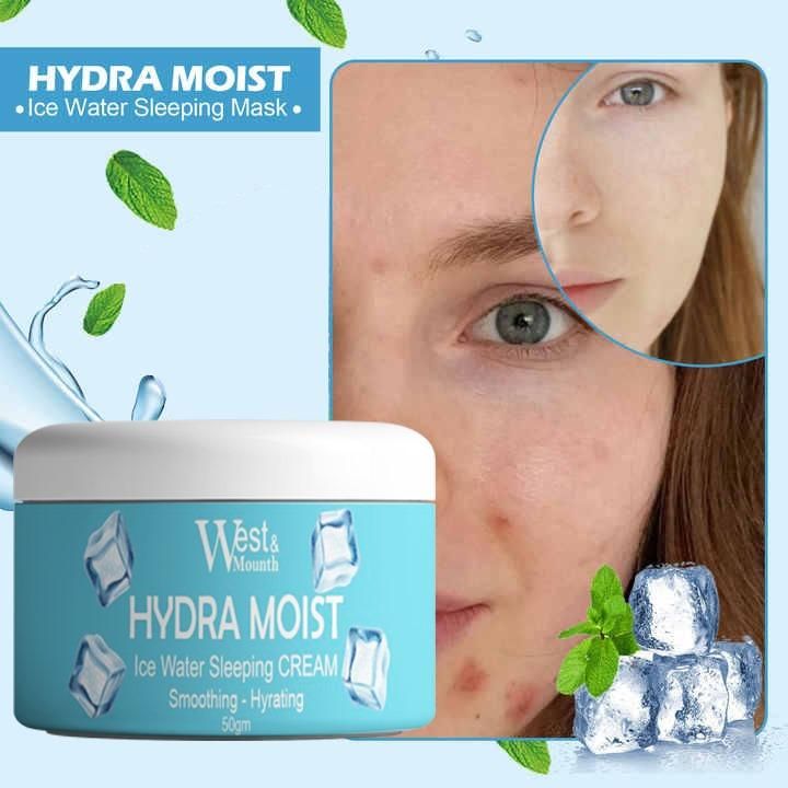 West & Mouth Hydra Moist Ice Water Sleeping Cream 100gm (Pack of 2) – Intense Overnight Hydration | NISHU Superstores