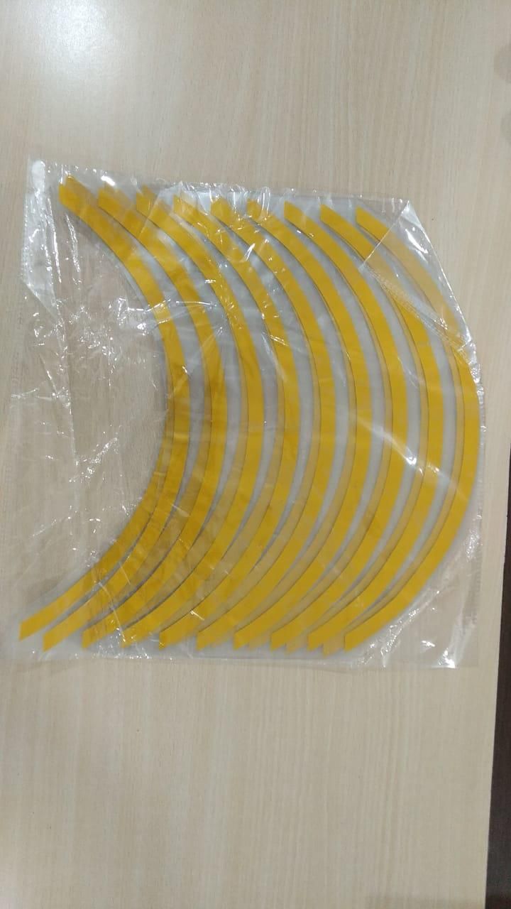 Car & Bike Tire Reflective Stickers (18 Yellow Stripes) | High-Visibility Waterproof Body Decals – NISHU Superstores