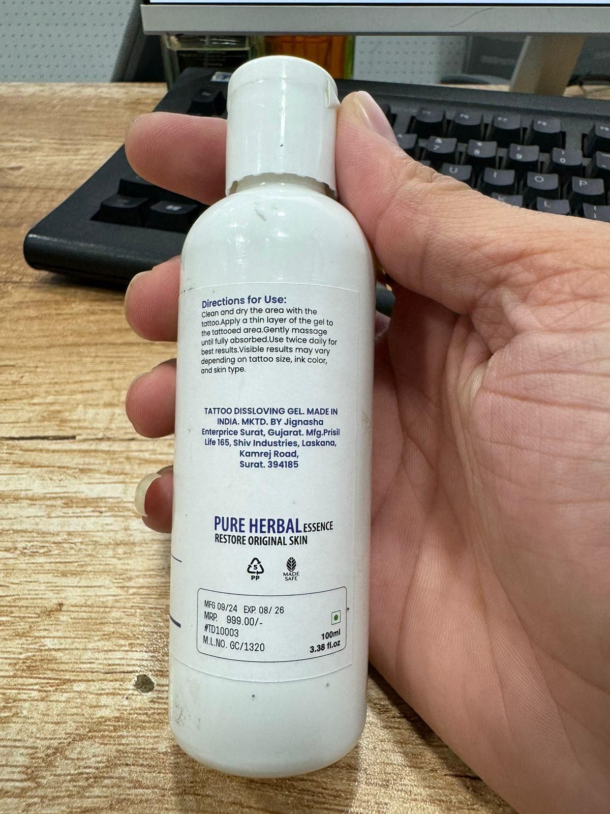 Tattoo Dissolving Gel 100ML (Pack of 2) – Effective & Safe Tattoo Removal | NISHU Superstores