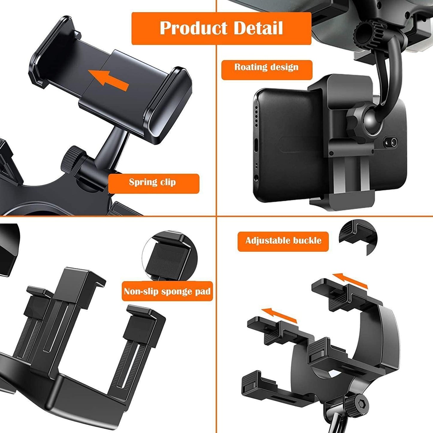 Rearview Mirror Phone Holder – 360° Adjustable Mobile Mount for Cars | NISHU Superstores