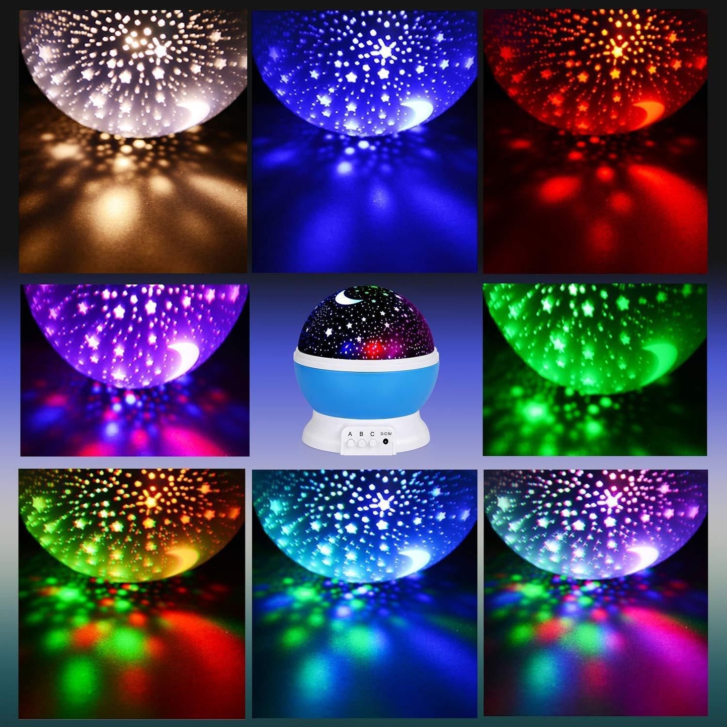 Star Moon Night Light Projector for Kids & Bedroom | 360° Rotating LED Lamp | NISHU Superstores