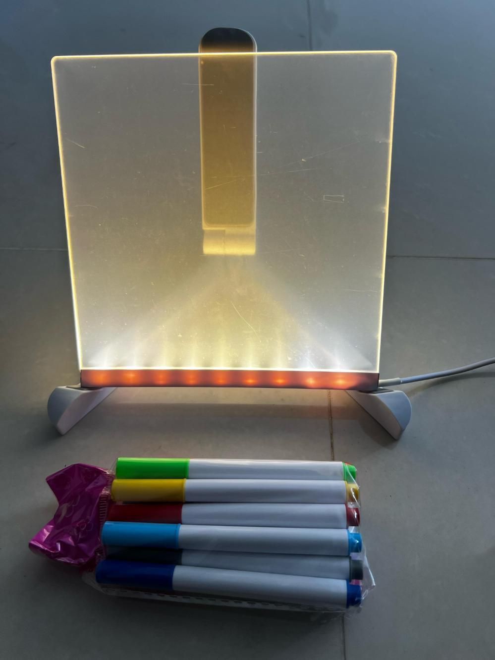 3D LED Light Glass Acrylic Writing Pad – Colorful Night Lamp & Decorative Display | NISHU Superstores
