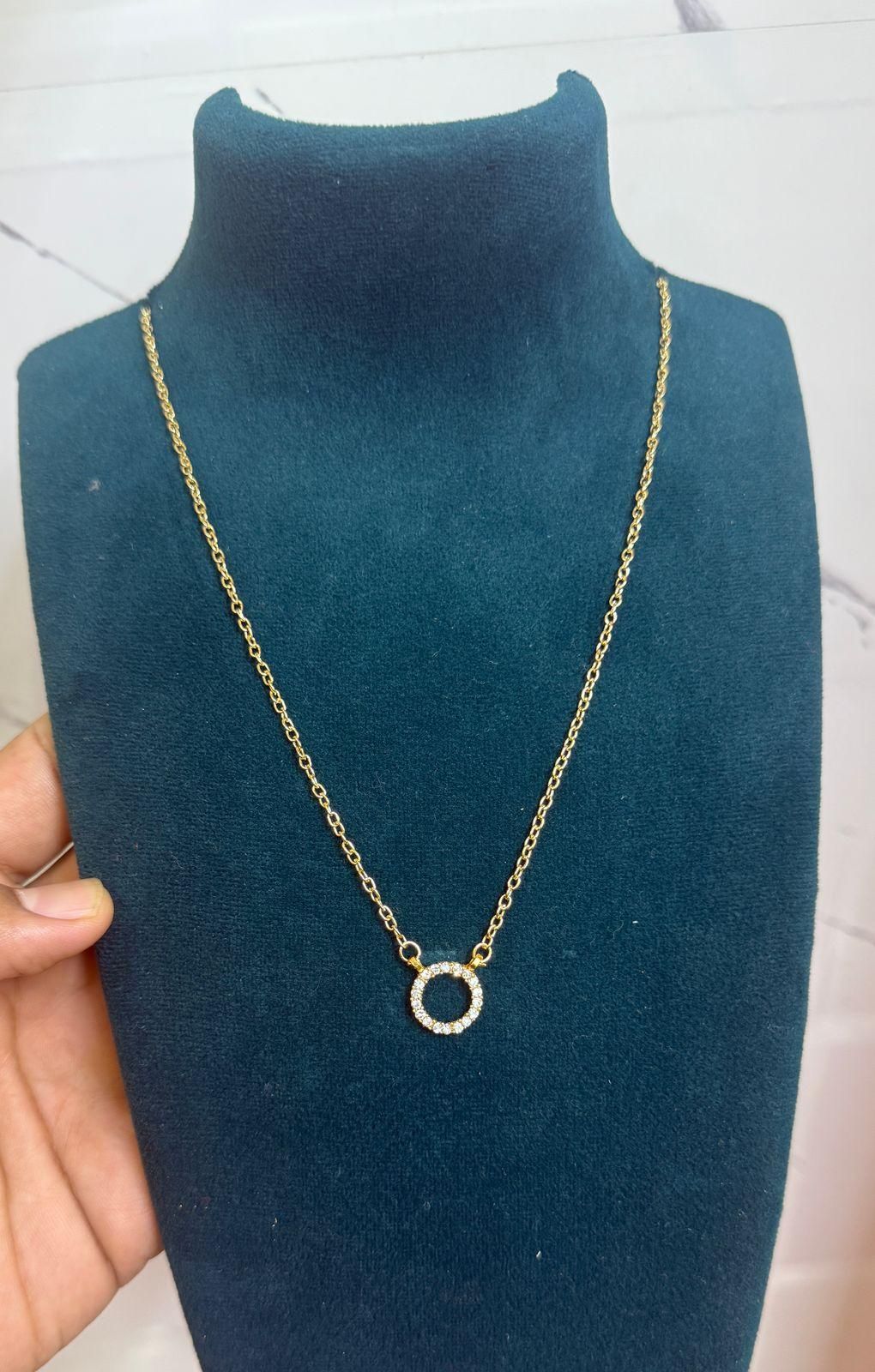 Women’s Stone Pendant with Chain – Micro Plated | NISHU Superstores