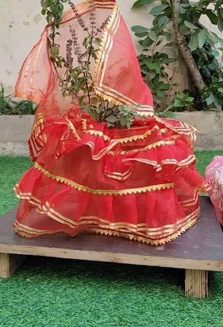 Tulsi Vastram – Lehenga & Chunni Set for Tulasi Vivah | NISHU Superstores