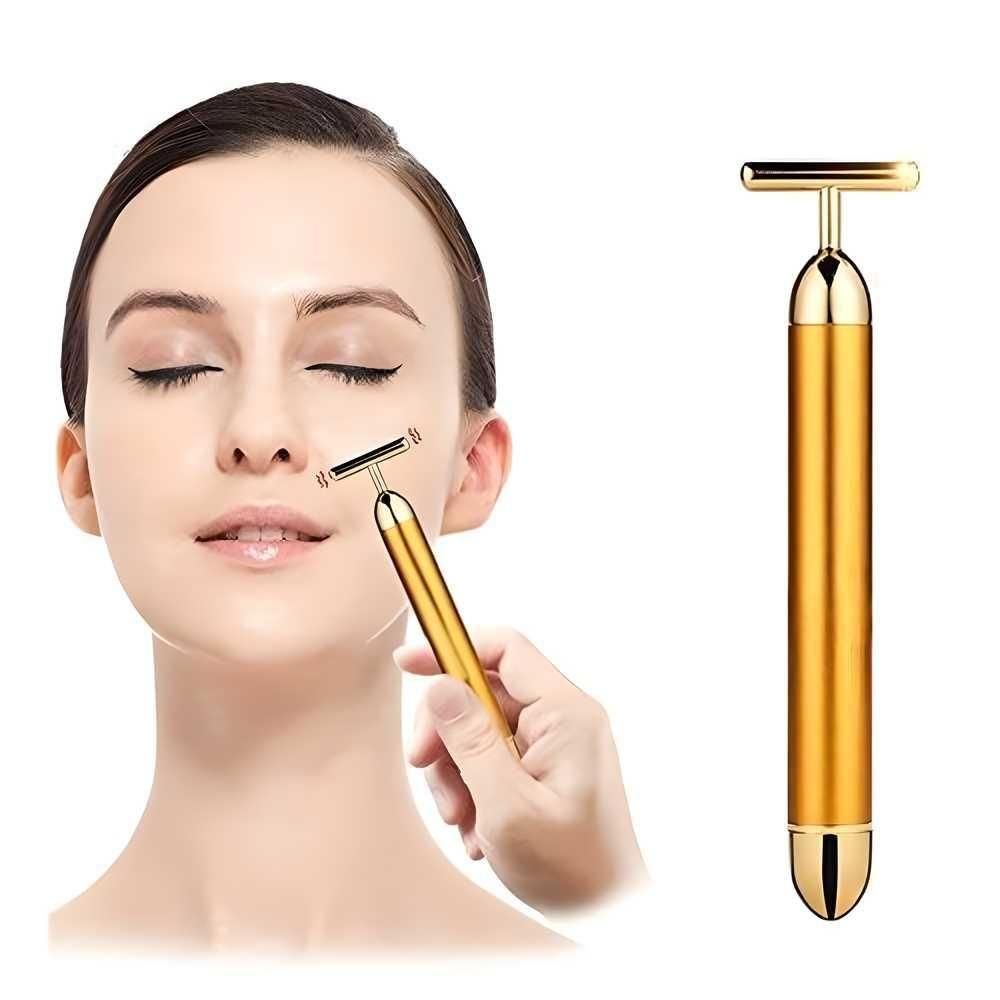 24K Gold Energy Beauty Bar – Electric Facial Massage Roller for Radiant Skin | NISHU Superstores