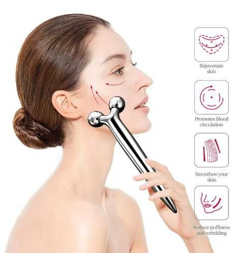 3D 360° Face Massage Roller | Mini Long Handle Massager for Skin Glow – NISHU Superstores