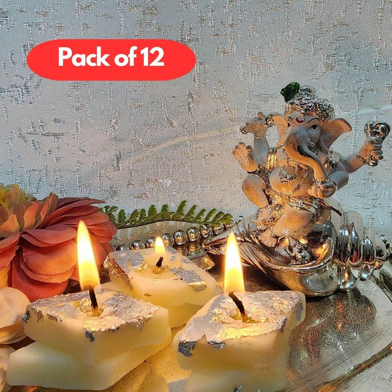 Kaju Katli Scented Candle – Pack of 12 Decorative Festive Candles | NISHU Superstores