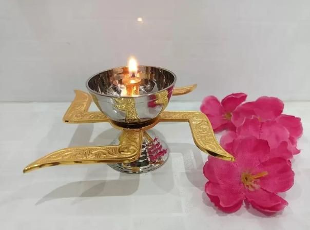 Brass Swastik Diya – Traditional Decorative Oil Lamp for Puja & Festivals | NISHU Superstores