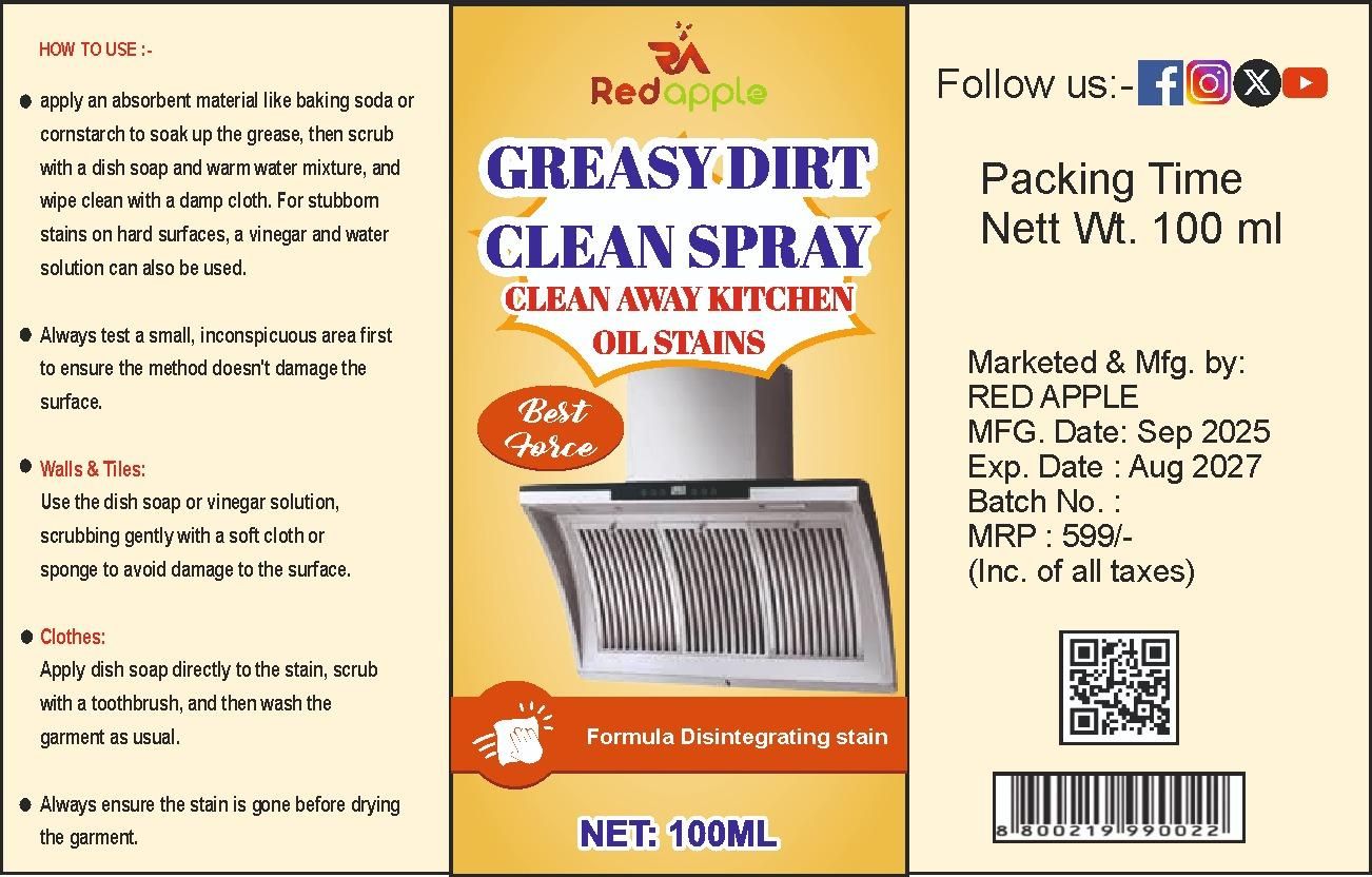 Greasy Dirt Clean Spray 100ml (Pack of 2) – Multi-Surface Cleaner | NISHU Superstores