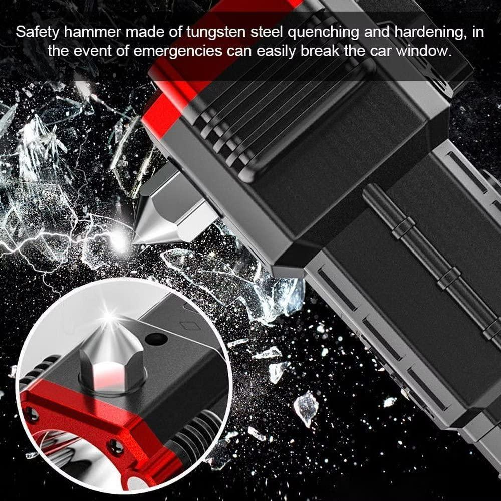Multifunctional Portable LED Flashlight with Power Bank & Safety Hammer – 4 Modes | NISHU Superstores