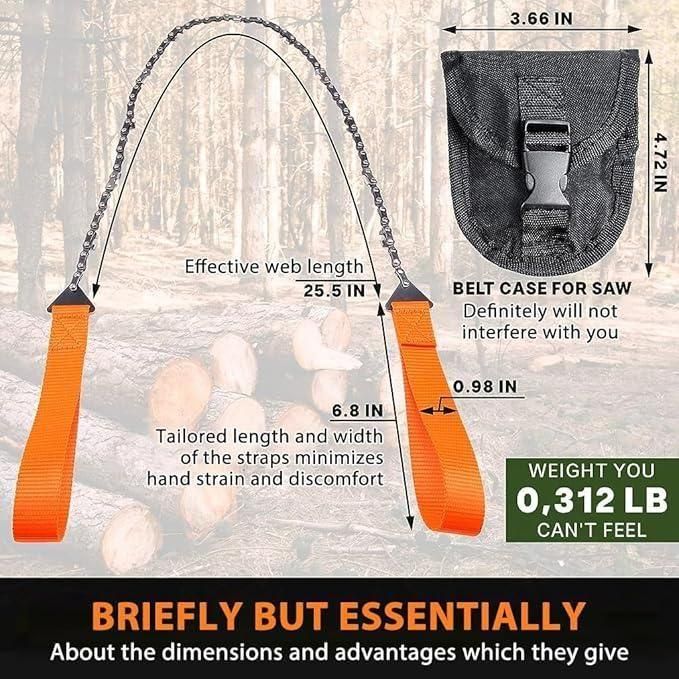 Pocket Chainsaw with Grips – Folding Pull Saw + Storage Pouch | NISHU Superstores