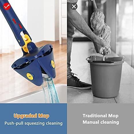 Blue Squeezing Triangle Mop | 360° Rotating Floor Cleaner | NISHU Superstores