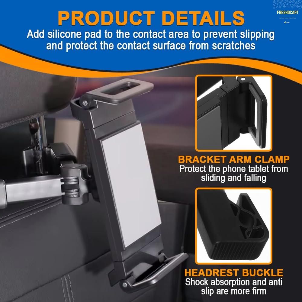 Car Mount Holder for Tablets & Phones (4.7–12.9 inches) | 360° Adjustable Dashboard & Seat Mount | NISHU Superstores