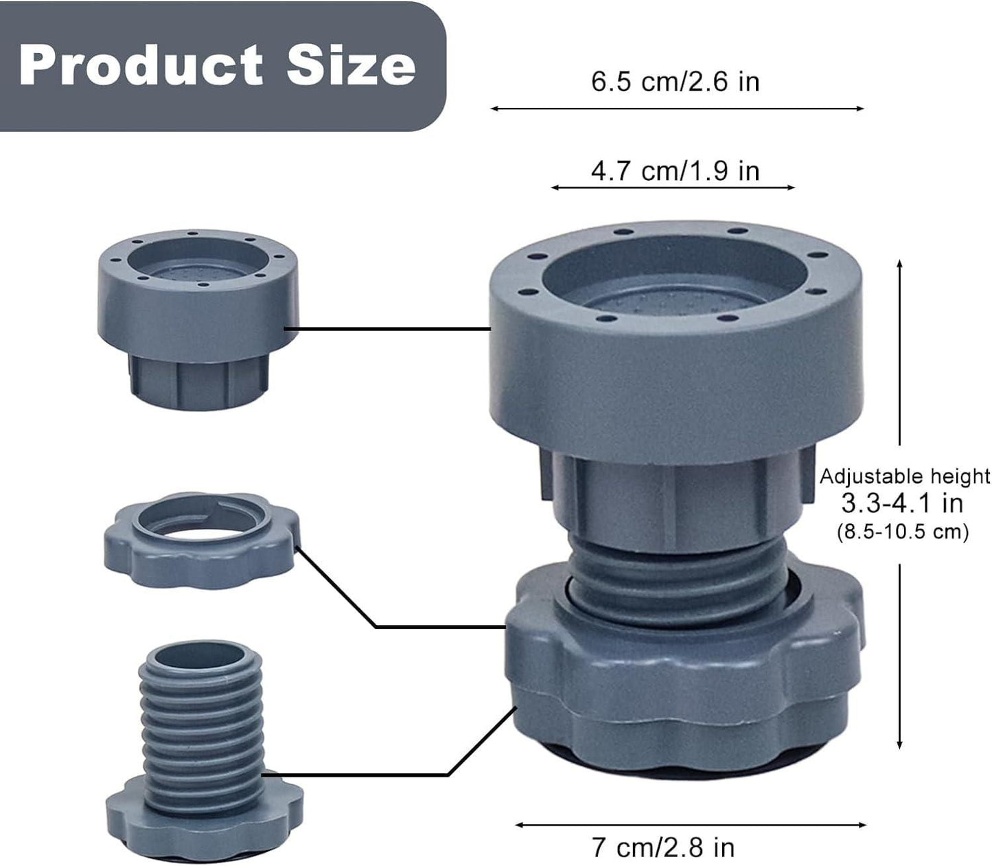Screw-Thread Washing Machine Base – Shock Absorption & Anti-Vibration Stand | NISHU Superstores