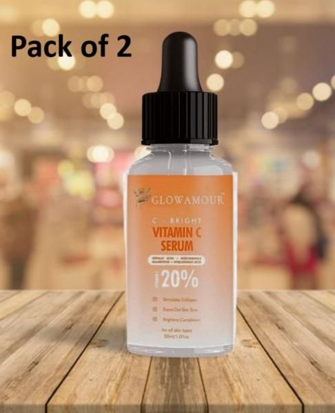 Glow amour Vitamin C Face Serum 30ml (Pack of 2) | Glowing & Youthful Skin | NISHU Superstores
