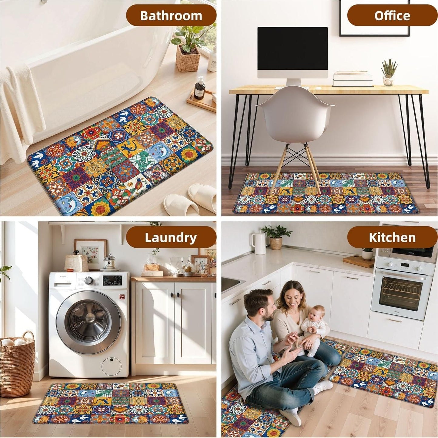 Kitchen Mats for Floor Set (Pack of 2) – Anti-Slip & Water-Resistant Mats | NISHU Superstores