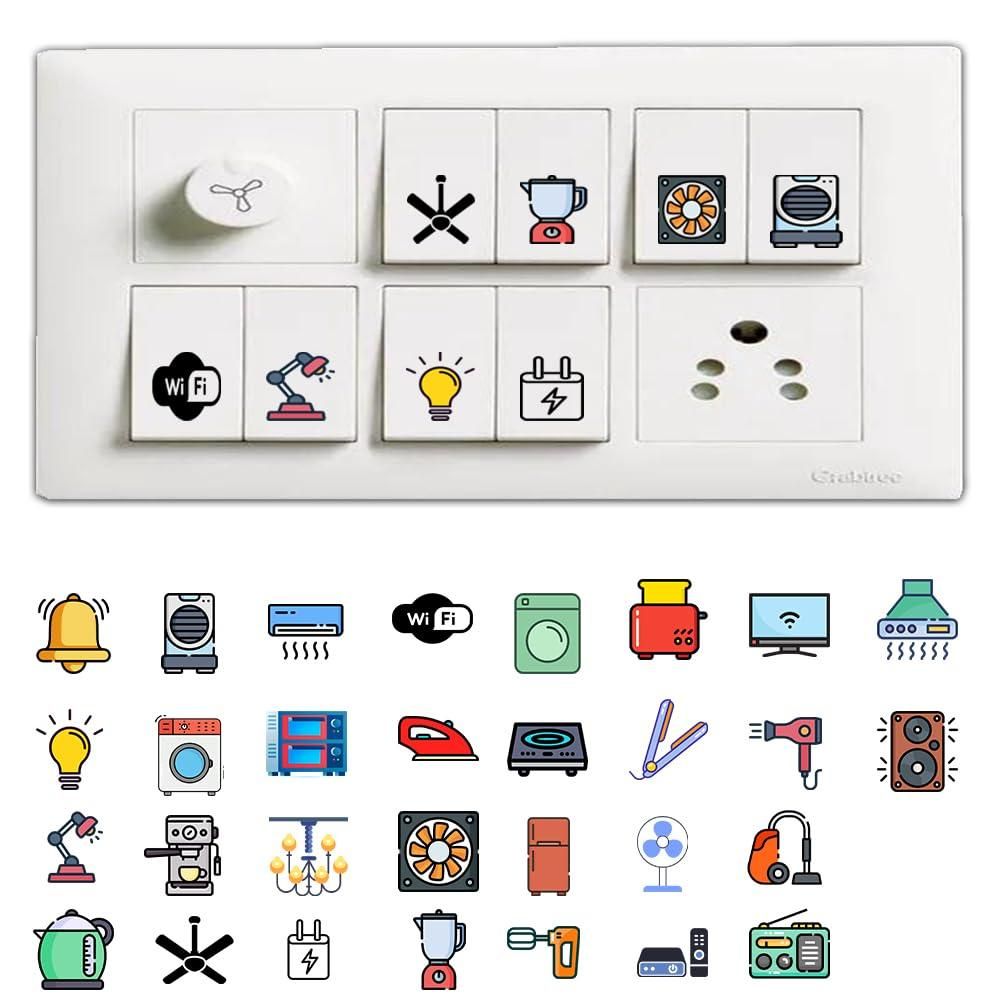 3D Premium Switch Stickers (Set of 149) – Decorative & Waterproof | NISHU Superstores