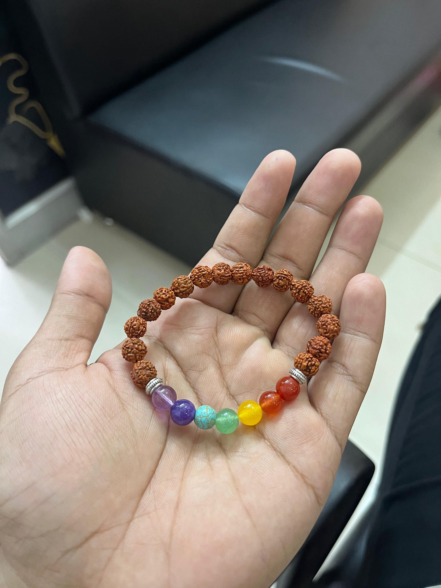 7 Chakra Rudraksha Bracelet – Healing Spiritual Energy Beads | NISHU Superstores