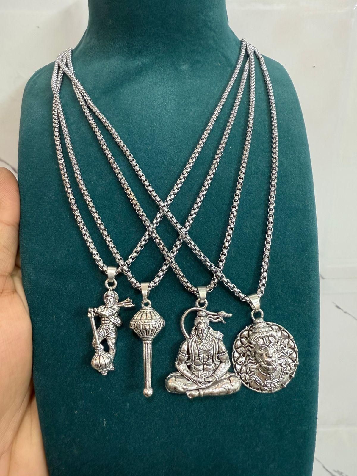 Lord Hanuman Chain with Pendant – Pack of 4 Spiritual Neck Chains | NISHU Superstores