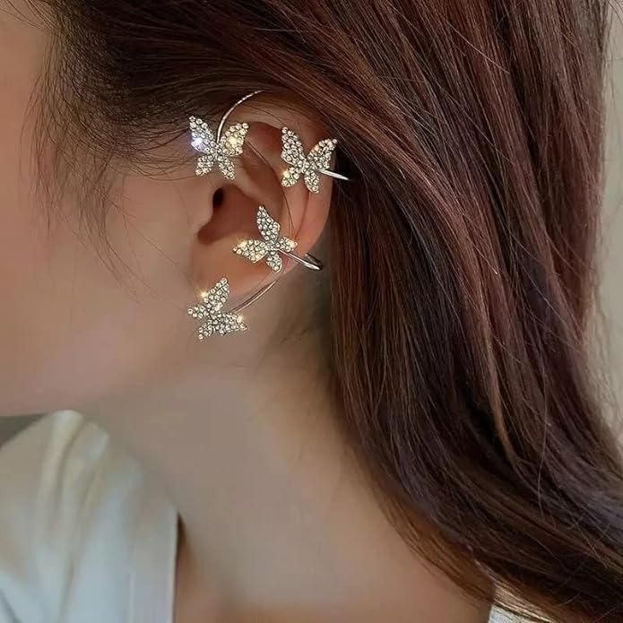 Stylish Butterfly Ear Crawler Cuff Earrings – Trendy Jewelry for Women & Girls | NISHU Superstores