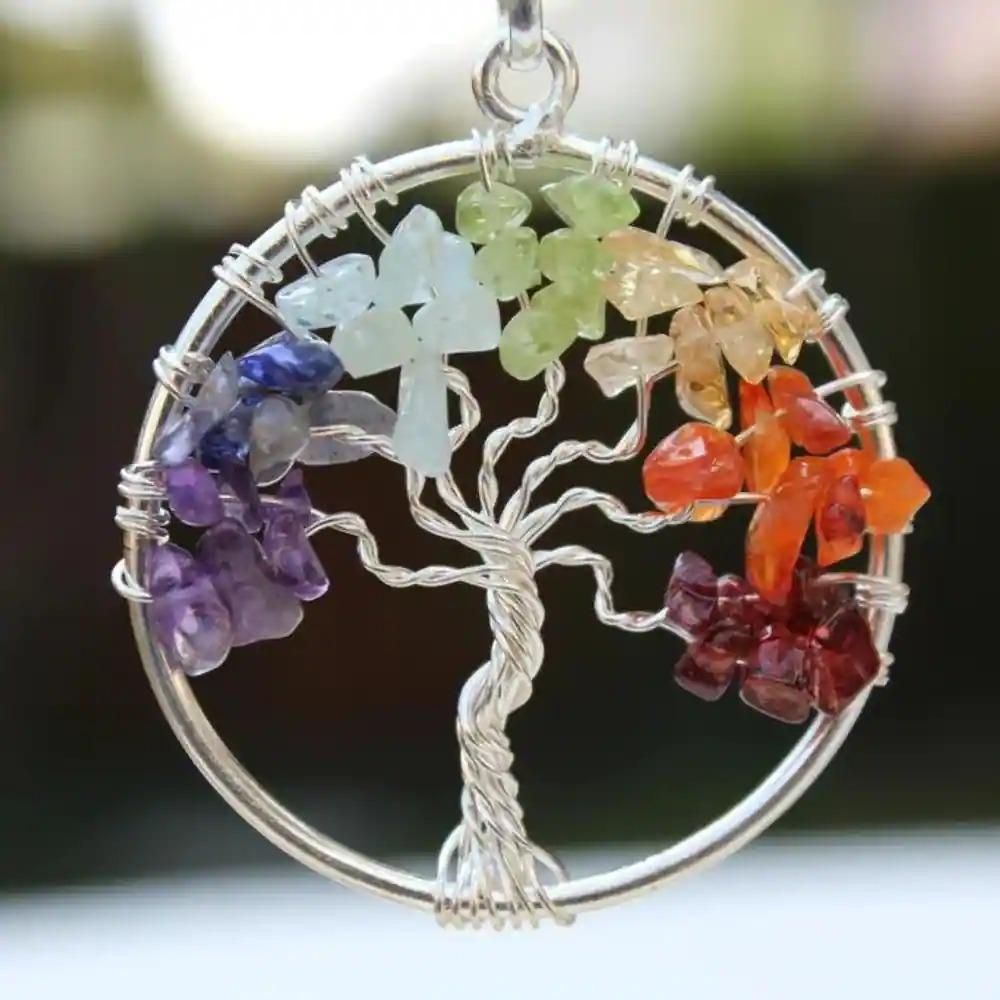 Tree of Life Pendant with 7 Chakra Stones & Chain – For Healing & Consciousness Expansion | NISHU Superstores