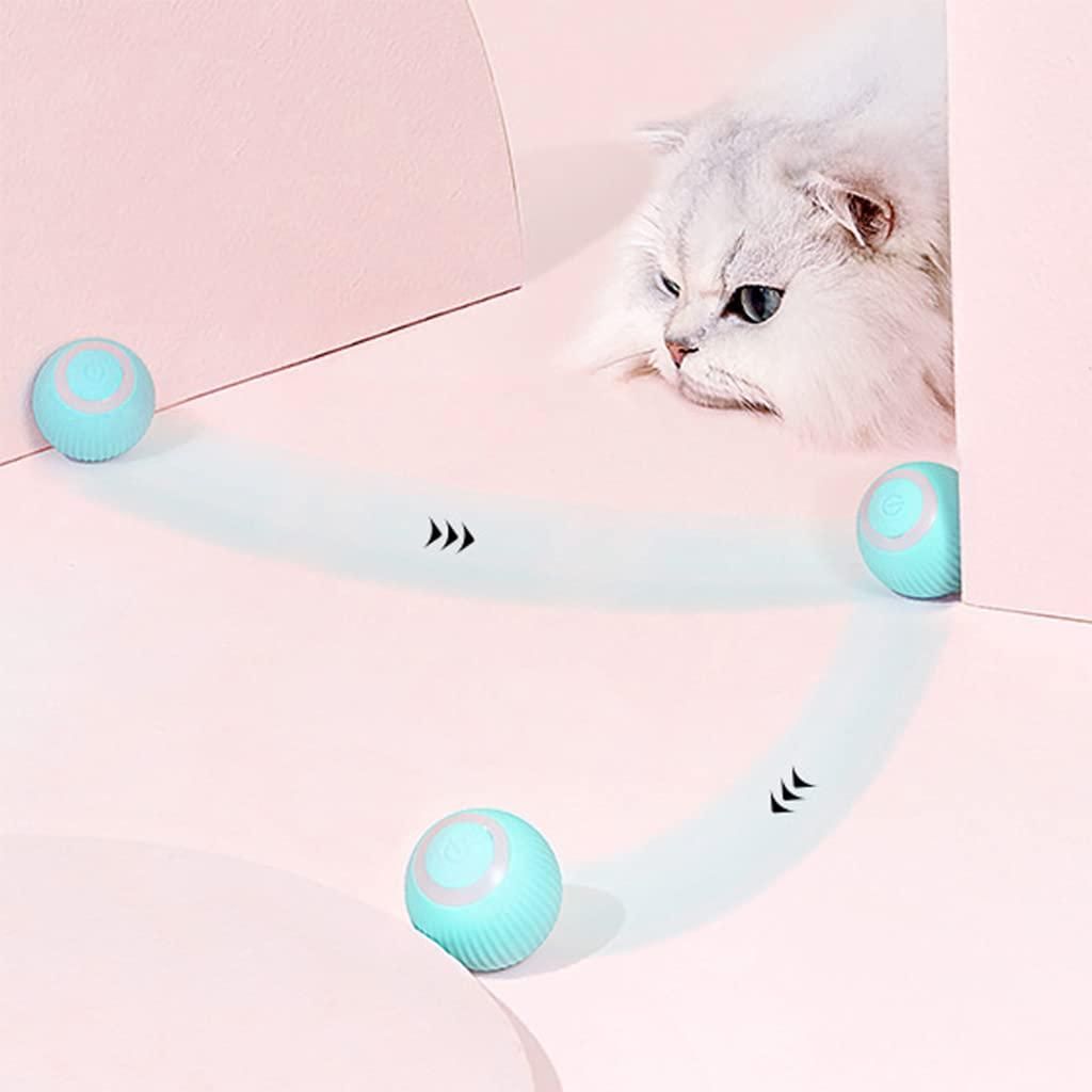 Interactive Rotating Cat Toy Ball with LED Light – USB Rechargeable | NISHU Superstores