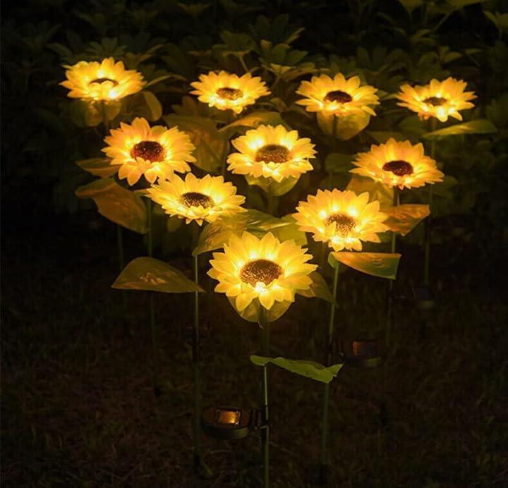 Sunflower Solar Powered Garden Light | Decorative Outdoor LED Lamp (Pack of 1) | NISHU Superstores