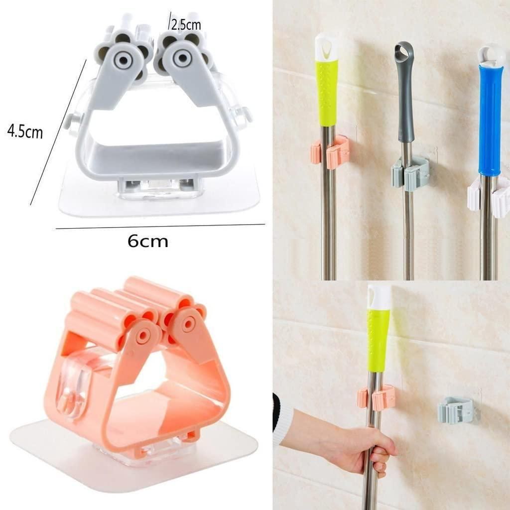 Self-Adhesive Mop Holder Hooks (Pack of 4) – Wall Mount Broom & Tool Organizer | NISHU Superstores