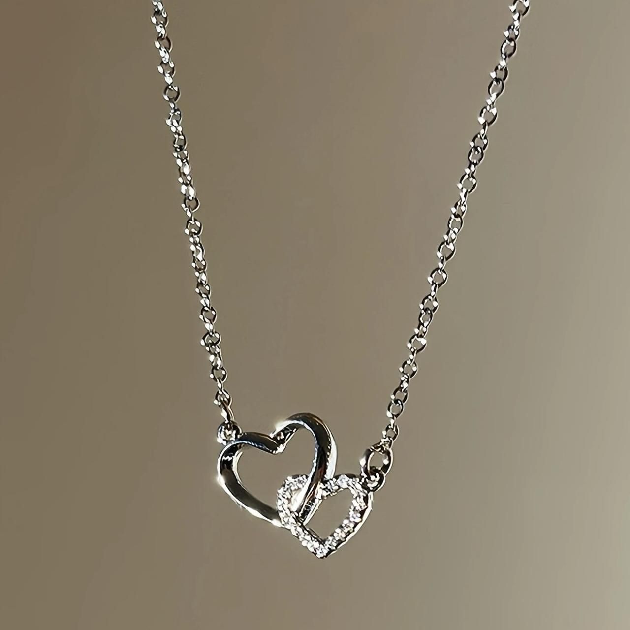 Women’s Dual Heart Pendant with Chain | Micro Plated Jewelry | NISHU Superstores
