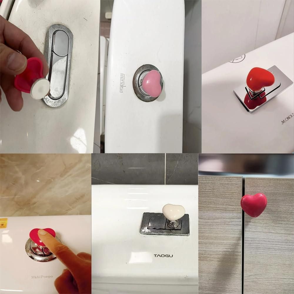 Toilet Press Button Heart Shape (Pack of 4) – Durable & Stylish Flush Button | NISHU Superstores