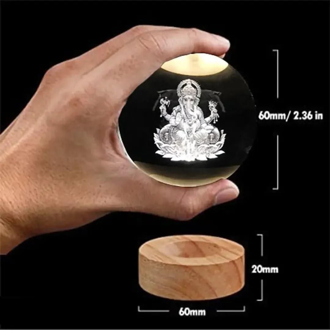 Ganesh Crystal LED Lamp – Divine Decorative Night Light | NISHU Superstores