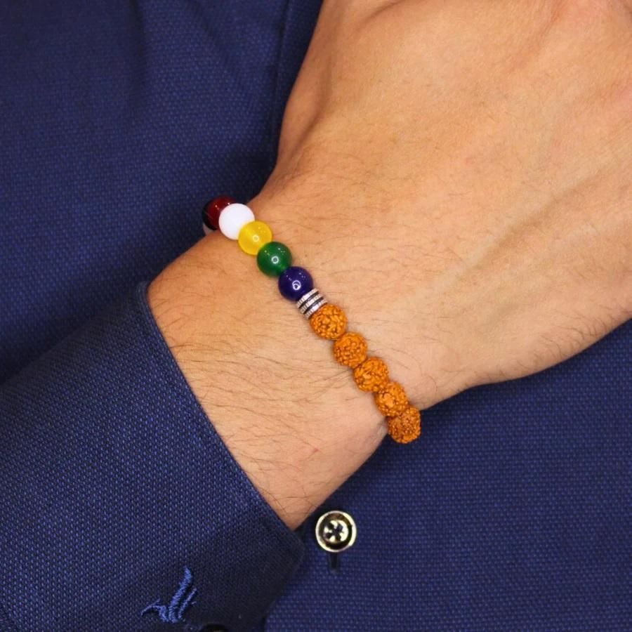 7 Chakra Rudraksha Bracelet – Healing Spiritual Energy Beads | NISHU Superstores