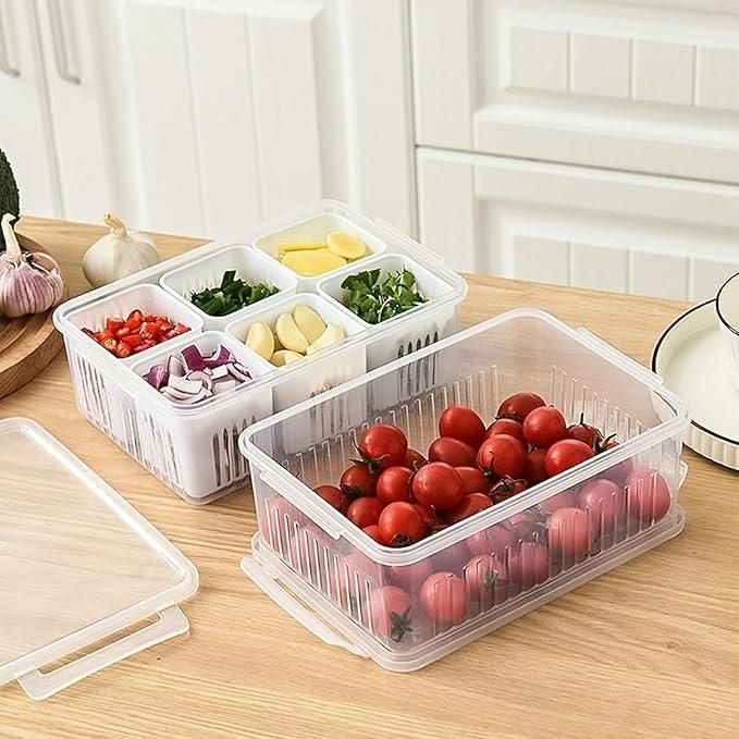 Food Storage Box with Lid & 6 Compartments – Meal Prep & Kitchen Organizer | NISHU Superstores