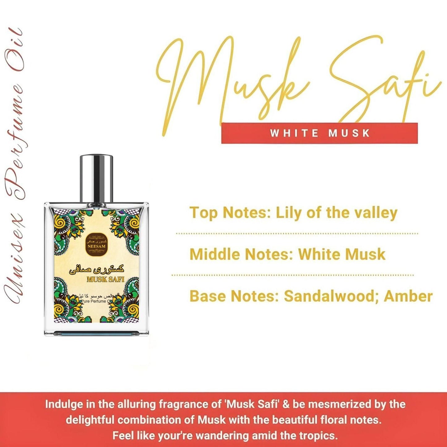 Musk Safi Pure Perfume Oil 50ML (Pack of 2) - Long-Lasting Fragrance | NISHU Superstores